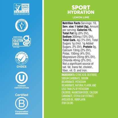 Nuun Sport Hydration Lemon Lime, 55gr c/8 pz-Wellu