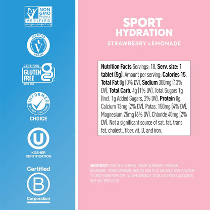 Nuun Sport Hydration Strawberry Lemonade, 55gr c/8 pz-Wellu