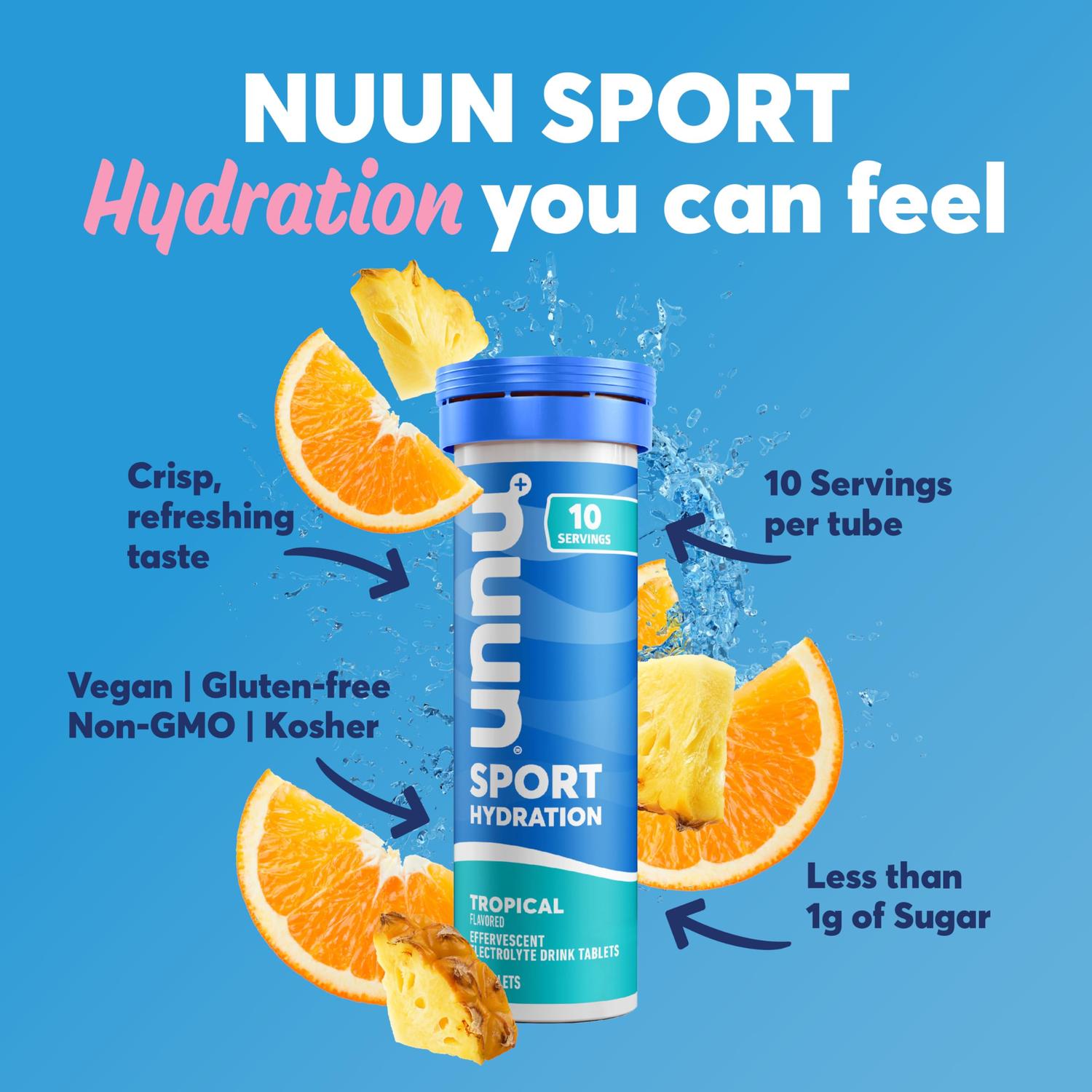 Nuun Sport Hydration Tropical, 55gr c/8 pz-Wellu