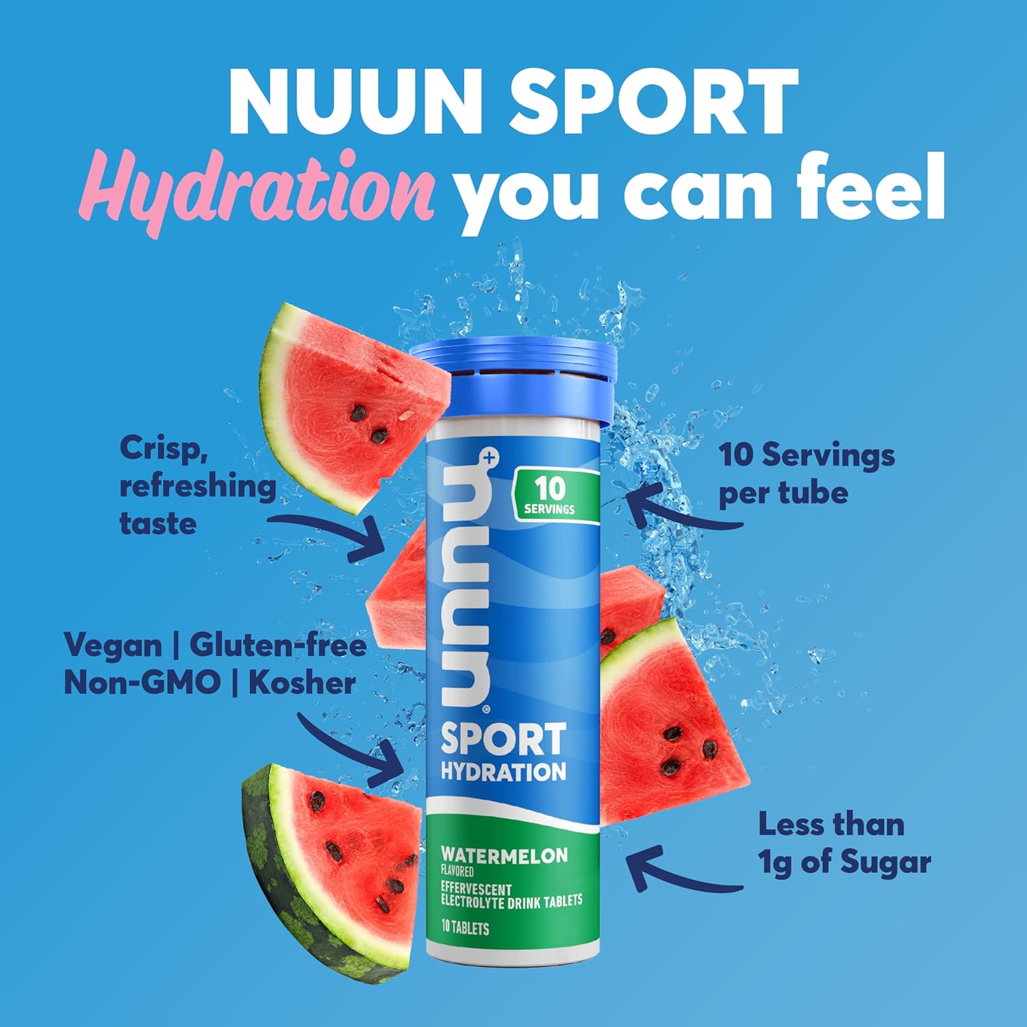 Nuun Sport Hydration Watermelon, 55gr (1 pza)-Wellu