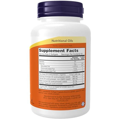 Omega 3-6-9 de 1000 mg, 100 Softgels – NOW Foods-Wellu