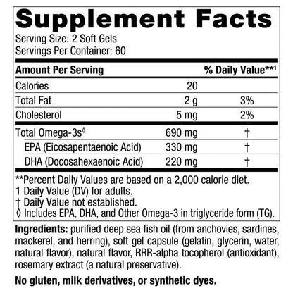 Omega 3 (690mg), 120 Softgels – Nordic Naturals-Wellu