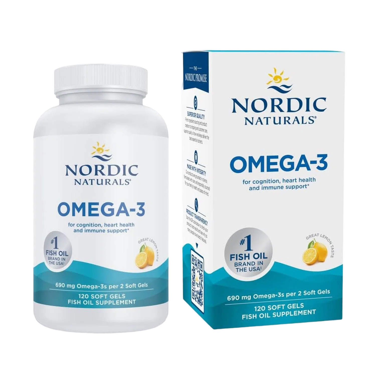 Omega 3 (690mg), 120 Softgels – Nordic Naturals-Wellu