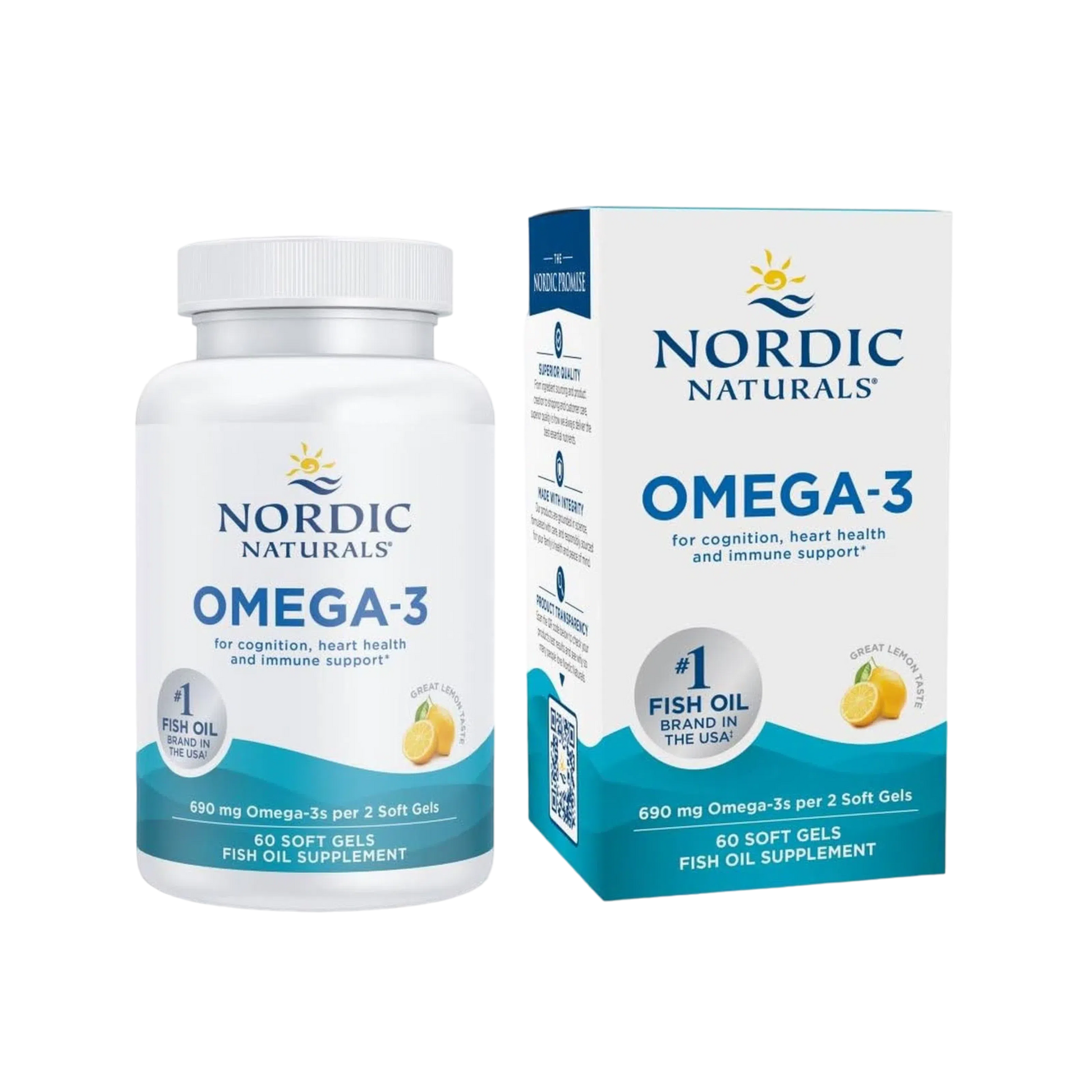 Omega 3 690mg, 60 Softgels – Nordic Naturals-Wellu