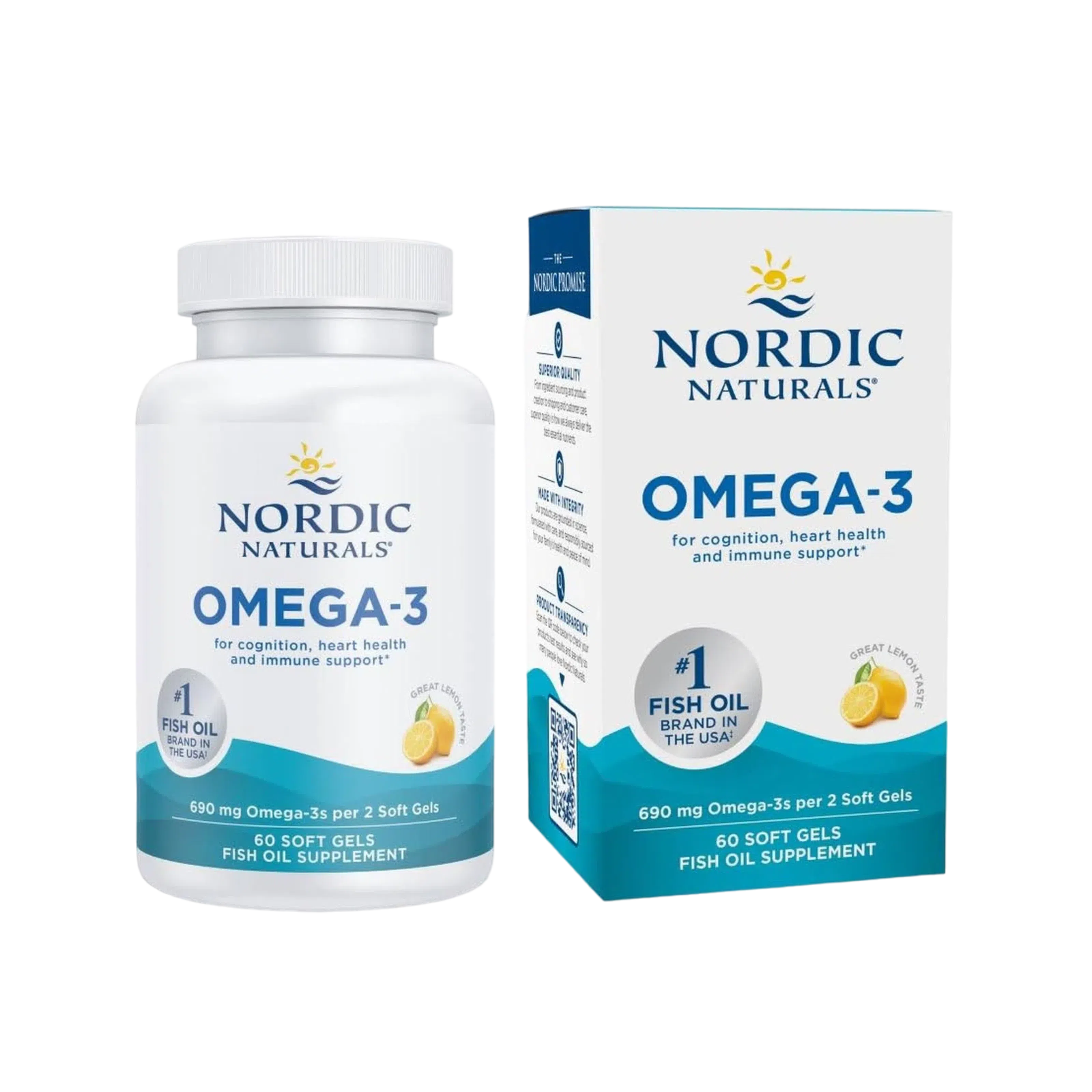 Omega 3 690mg, 60 Softgels – Nordic Naturals-Wellu