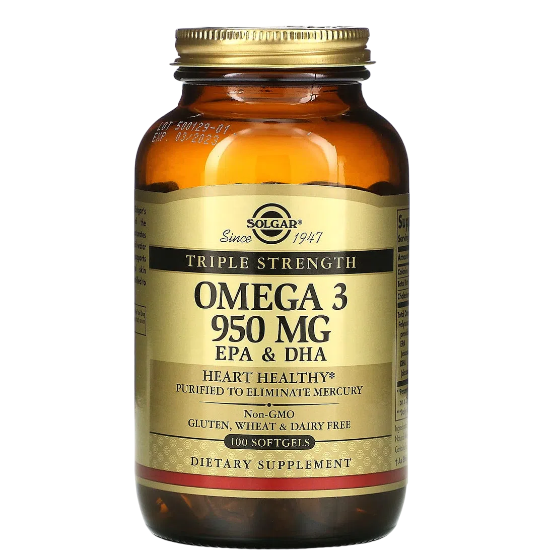 Omega 3 Triple Strength 950mg, 100 Caps – Solgar-Wellu