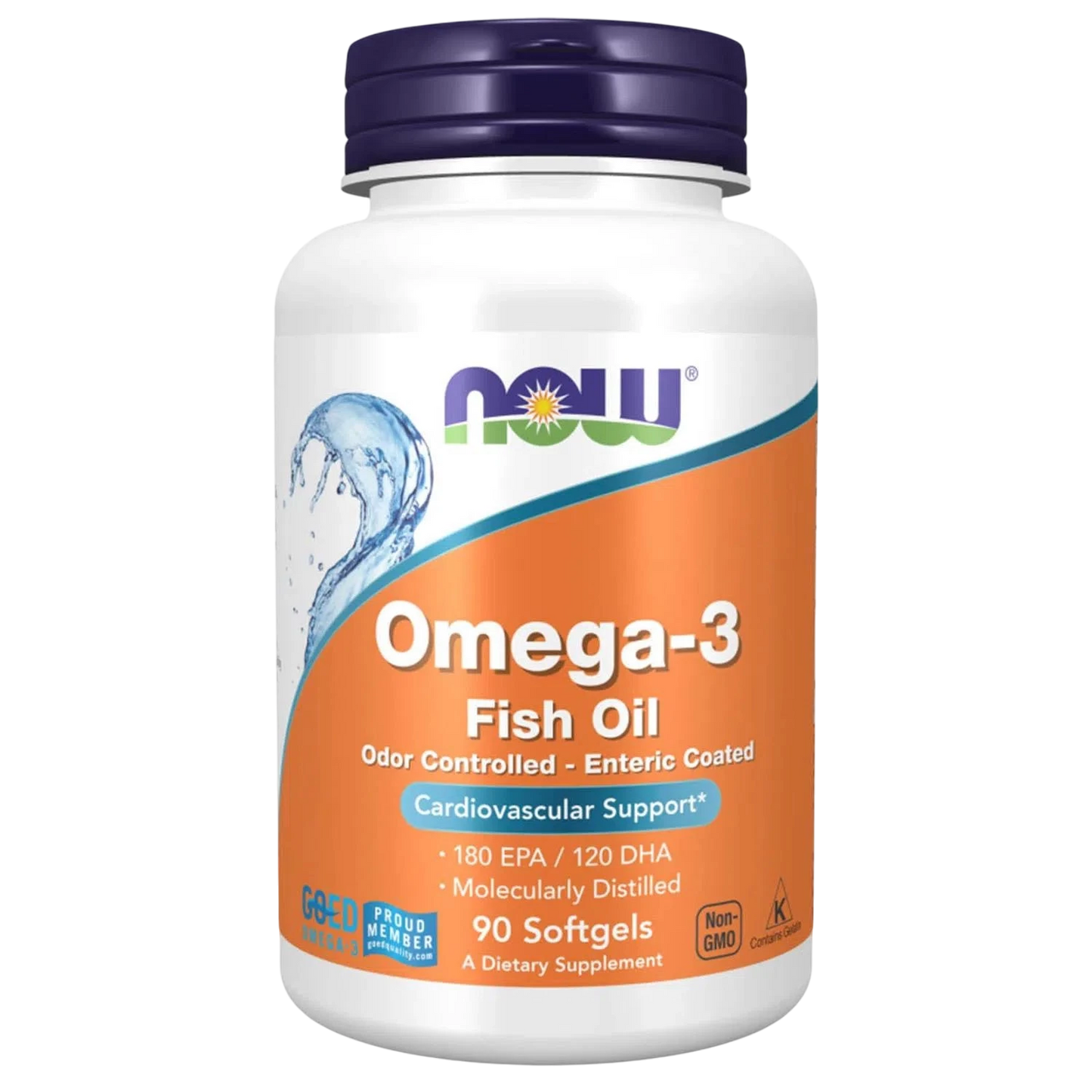 Omega-3 destiladas molecularmente y con recubrimiento entérico, 90 Softgels – NOW Foods-Wellu