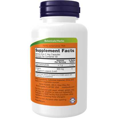 Orégano 450mg, 100 cápsulas – NOW Foods