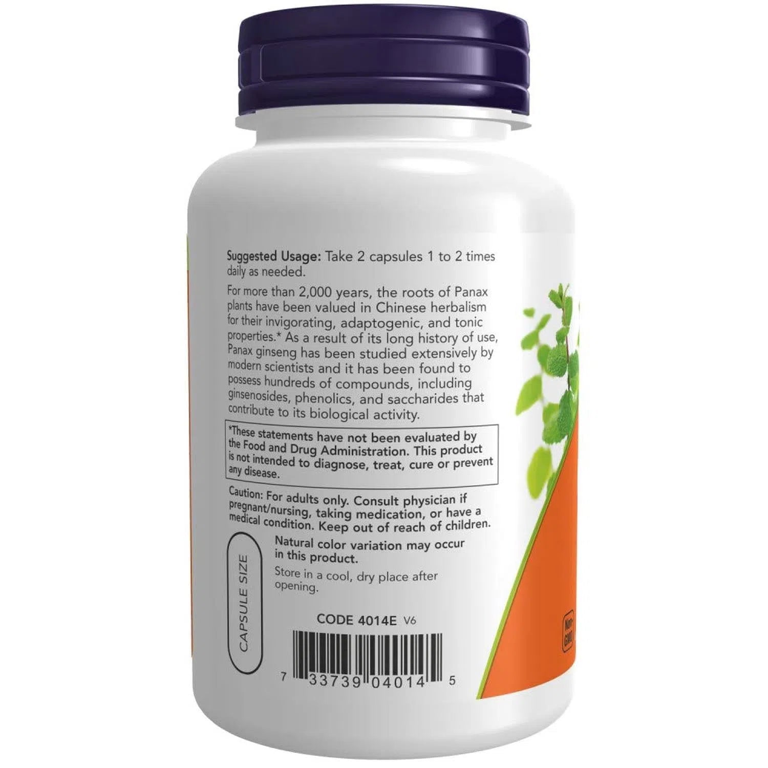 Panax Ginseng de 500 mg, 250 Cápsulas Veg – NOW Foods-Wellu