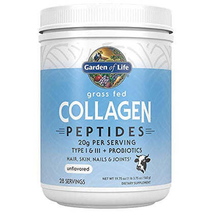 Peptidos de Colágeno Grass Fed, Sin Sabor, 560g (19.75 oz) – Garden of Life-Wellu