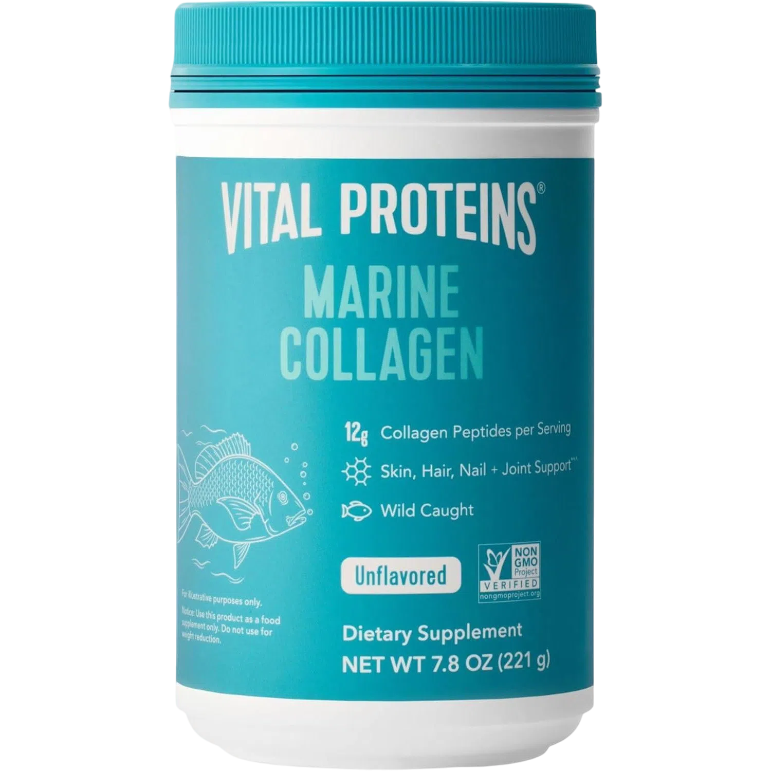 Péptidos de Colágeno Marino 12g Sin sabor, 221g (7.8 oz) – Vital Proteins-Wellu