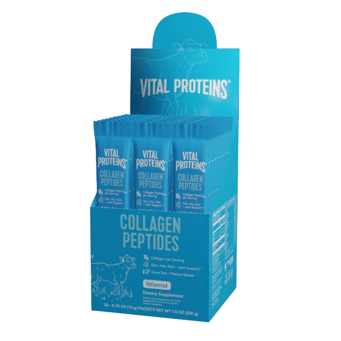 Péptidos de colágeno 10g Sin sabor, 20 sobres 100g – Vital Proteins-Wellu