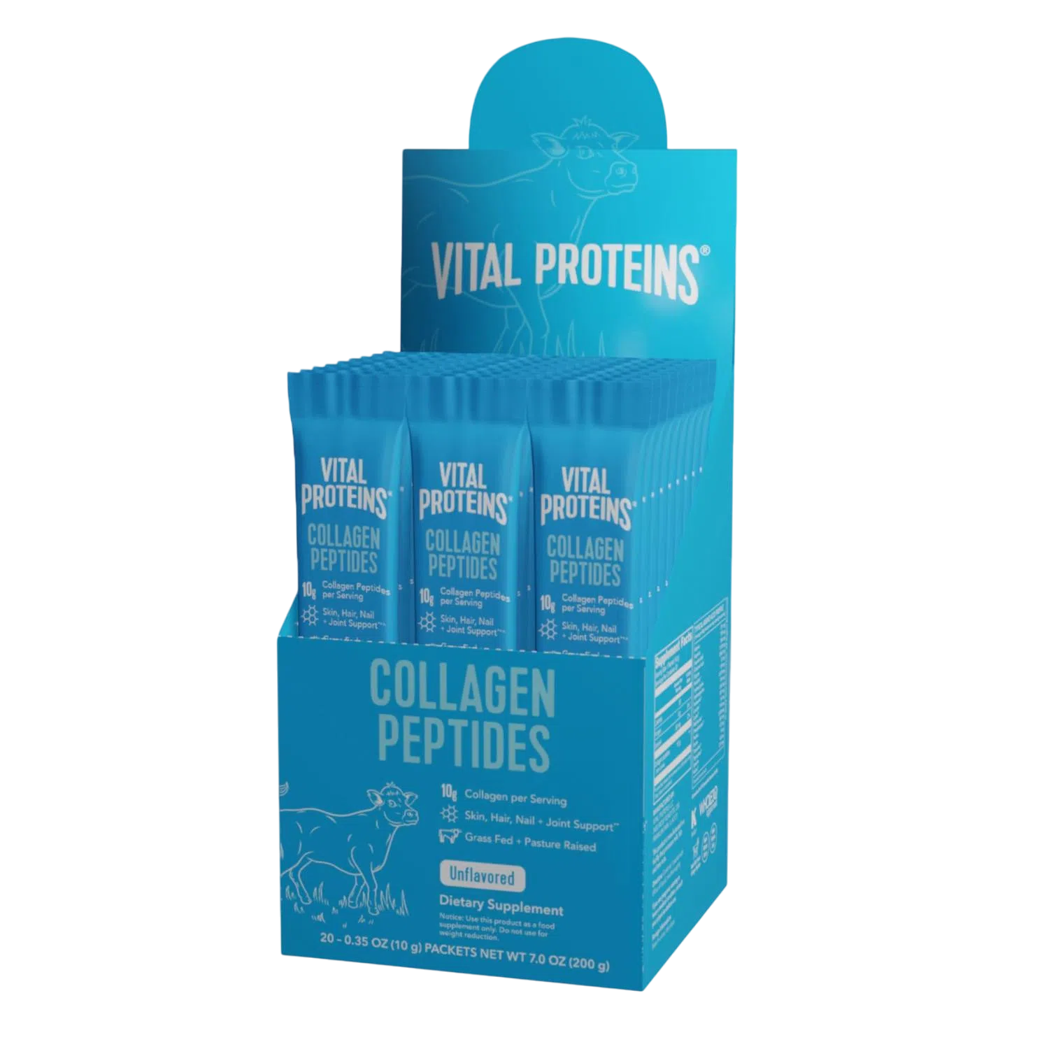 Péptidos de colágeno 10g Sin sabor, 20 sobres 100g – Vital Proteins-Wellu