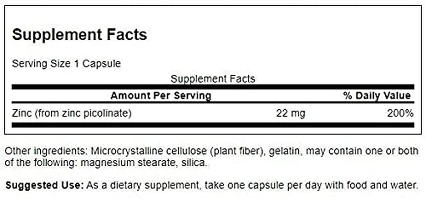 Picolinato de Zinc, 60 Caps – Swanson-Wellu