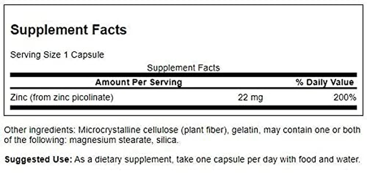 Picolinato de Zinc, 60 Caps – Swanson-Wellu