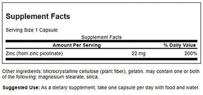 Picolinato de Zinc, 60 Caps – Swanson-Wellu