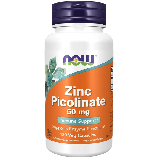 Picolinato de Zinc de 50 mg, 120 cápsulas vegetales – NOW Foods-Wellu