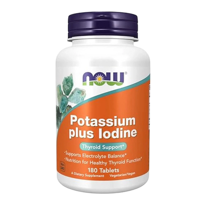 Potasio y Yodo, 180 Tabs – NOW Foods-Wellu