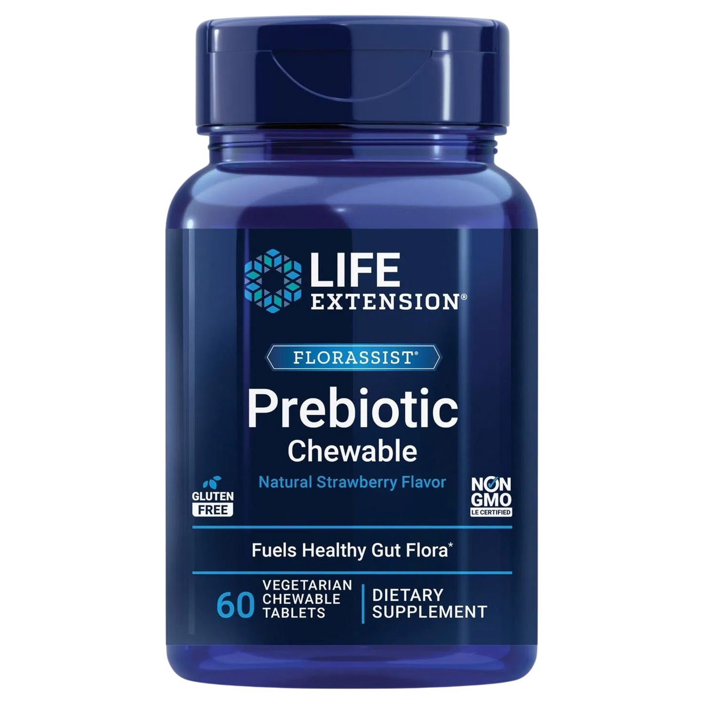 Prebiotic Chewable (Fresa), 60 Caps – Life Extension-Wellu