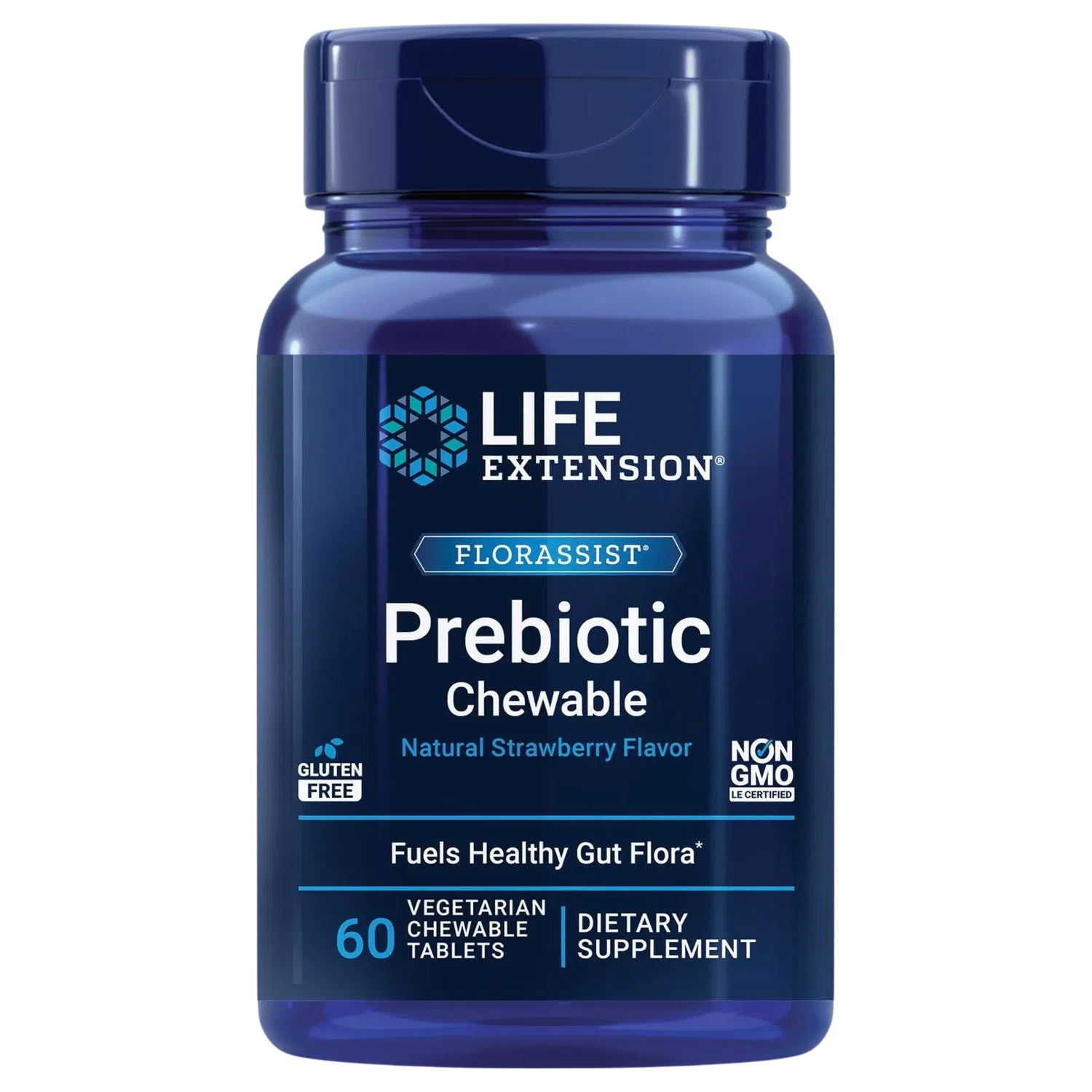 Prebiotic Chewable (Fresa), 60 Caps – Life Extension-Wellu