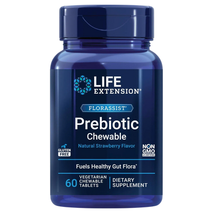 Prebiotic Chewable (Fresa), 60 Caps – Life Extension-Wellu