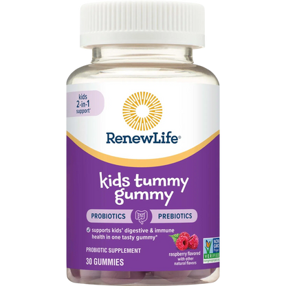 Prebióticos y Probióticos para el estómago, 30 gomitas Frambuesa – Renew Life-Wellu