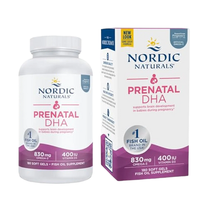 Prenatal DHA 830mg, (400 IU), 180 Softgels – Nordic Naturals-Wellu