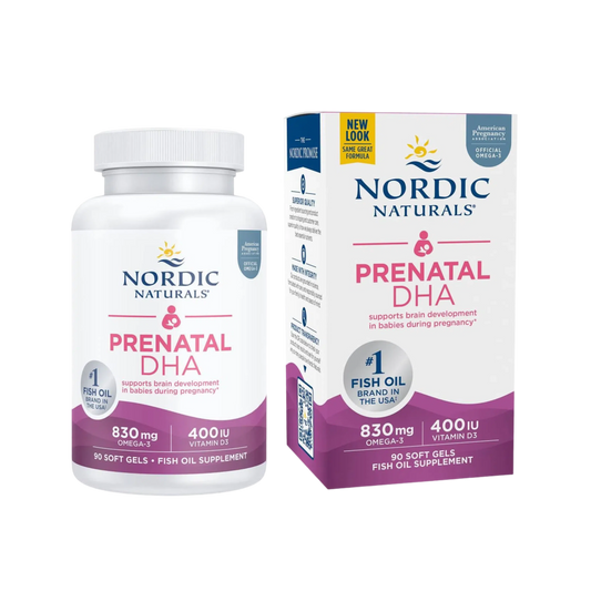 Prenatal DHA 830mg + 400 IU Vitamina D3, 90 Softgels – Nordic Naturals-Wellu