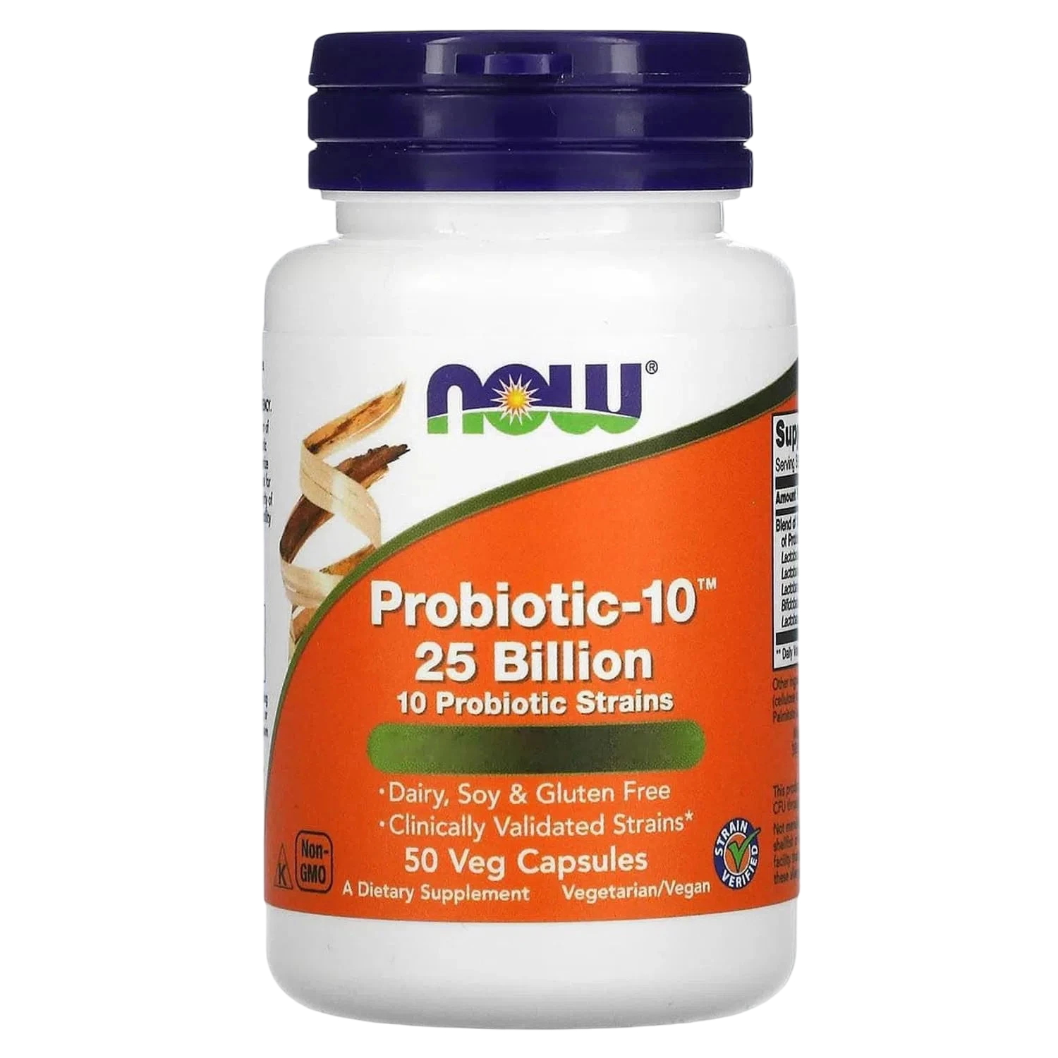 Probiotic-10™ 25 mil millones de vegetales, 50 Veg Caps – NOW Foods-Wellu