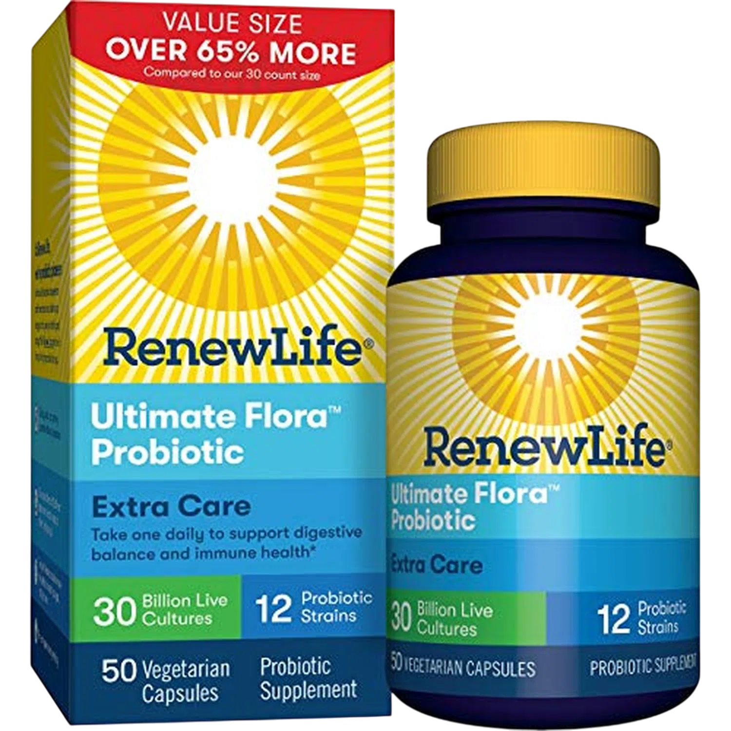 Probióticos Ultimate Flora cuidado extra, 30 caps – Renew Life-Wellu