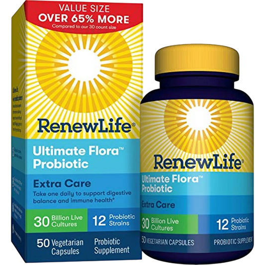 Probióticos Ultimate Flora cuidado extra, 30 caps – Renew Life-Wellu