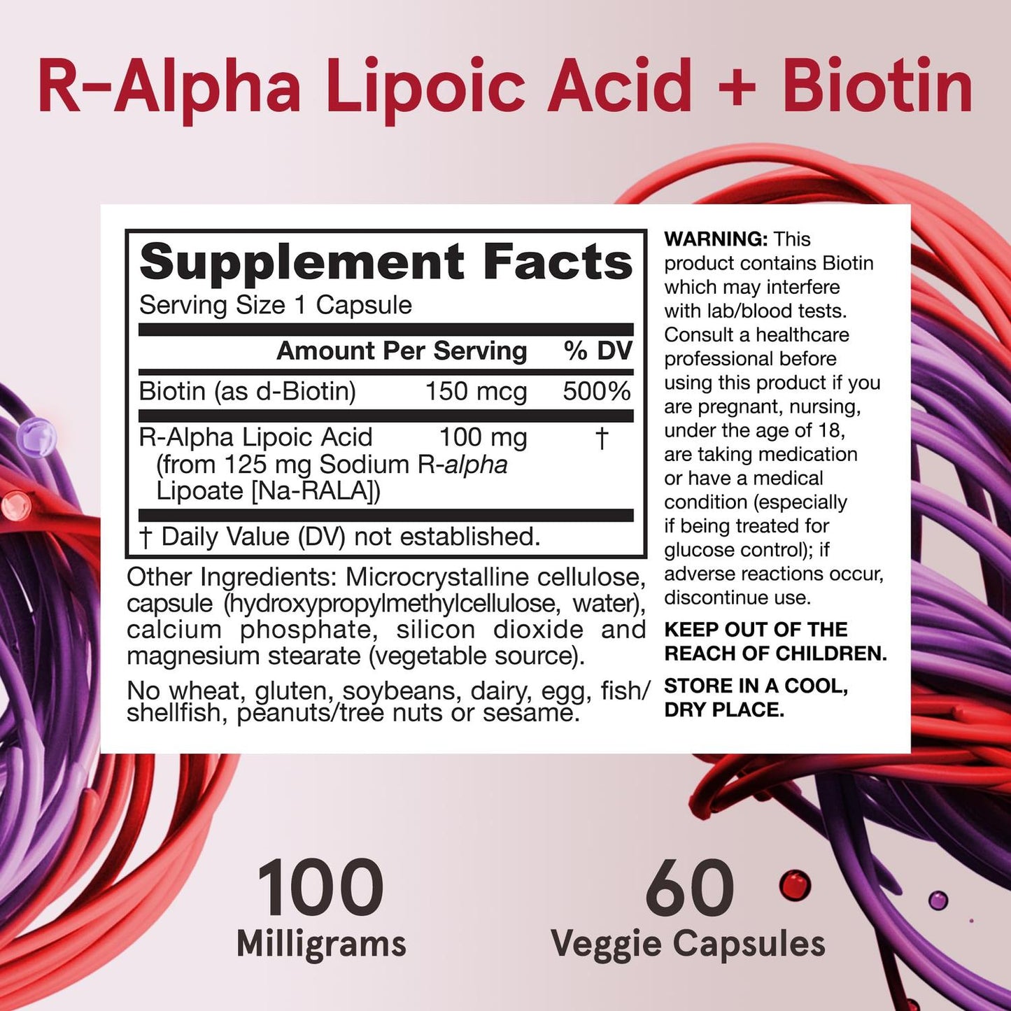 R-Acido Alfa Lipoico + Biotina, 60 Caps – Jarrow Formulas-Wellu