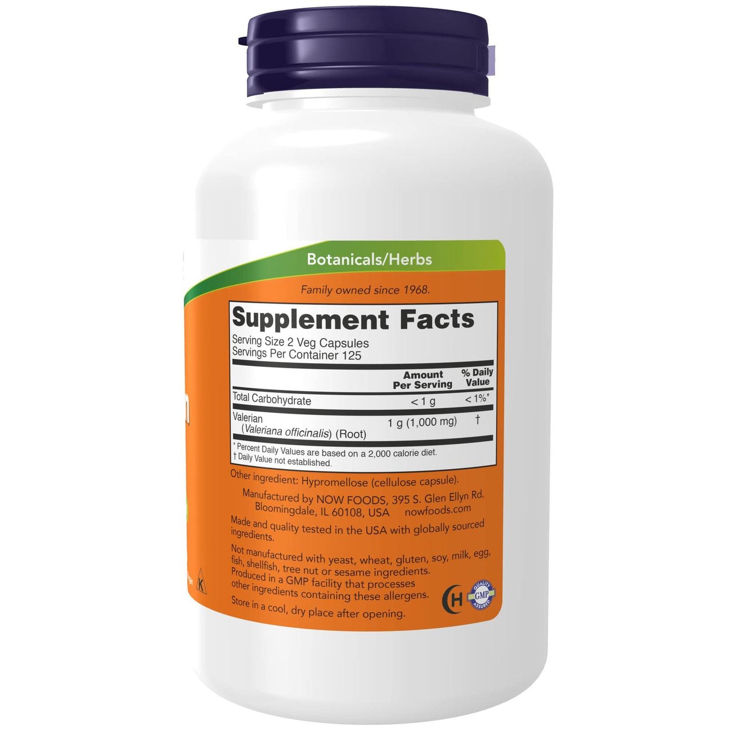 Raíz de Valeriana 500mg, 250 cápsulas – NOW Foods-Wellu