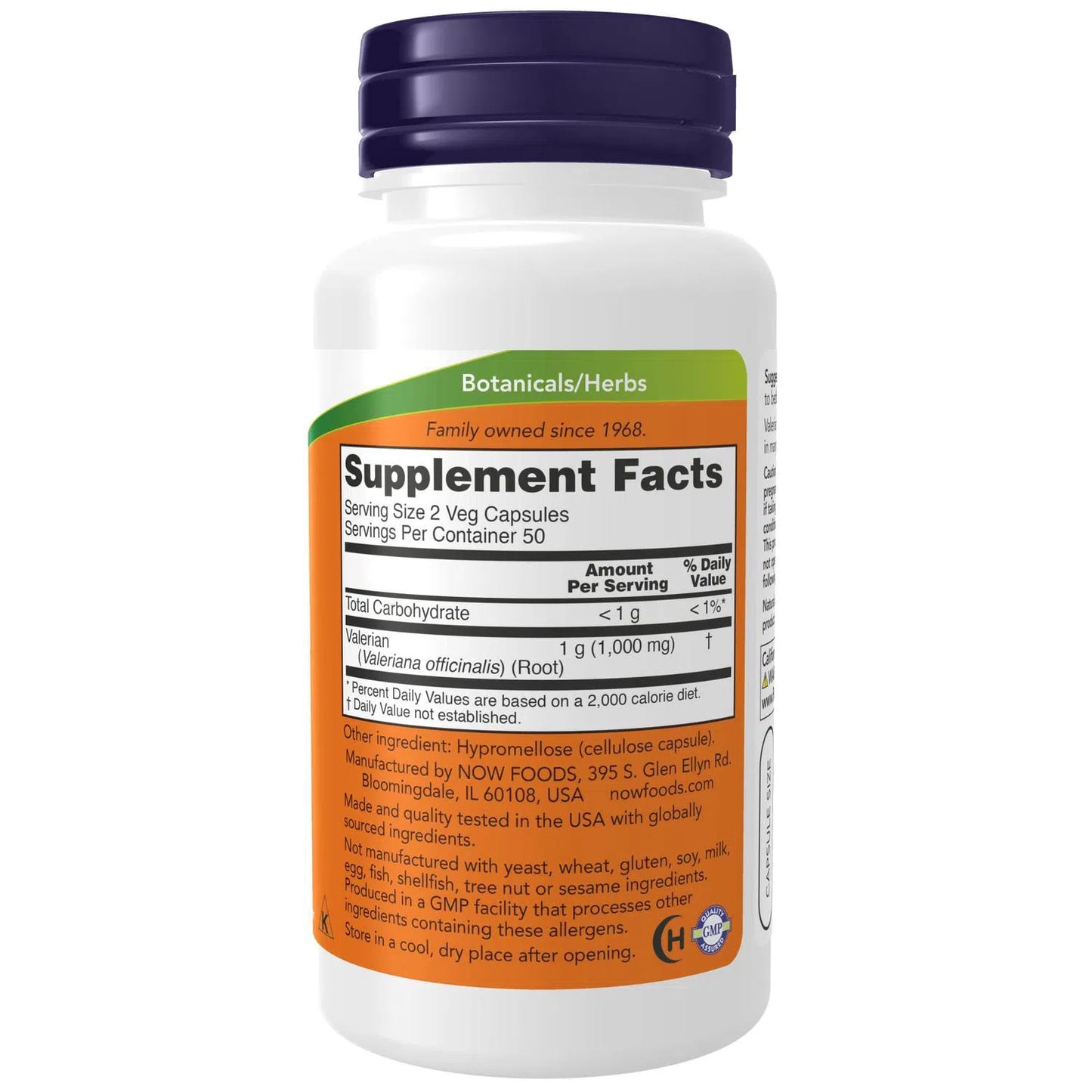 Raíz de valeriana de 500 mg, 100 Cápsulas Veg – NOW Foods-Wellu