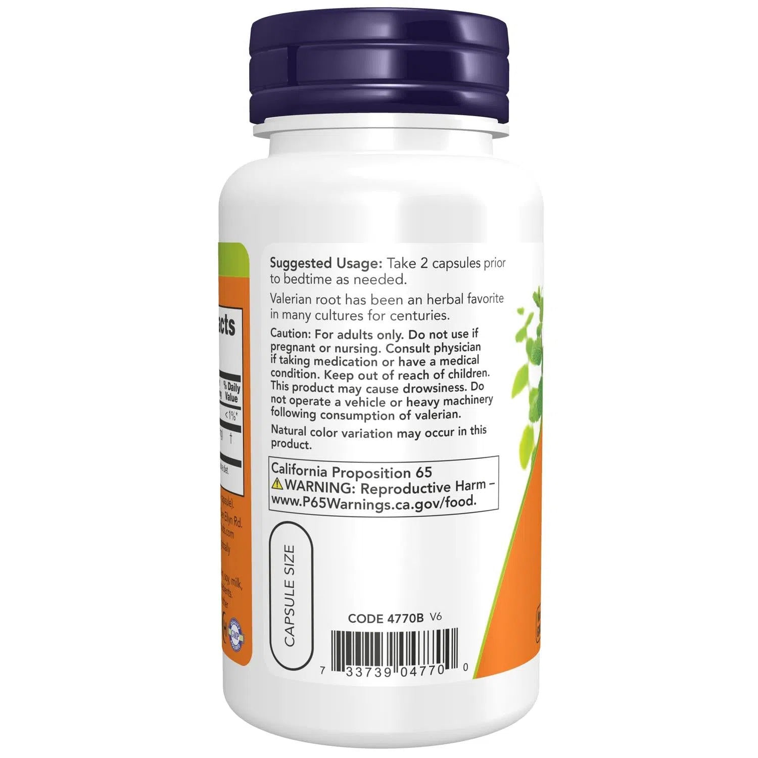 Raíz de valeriana de 500 mg, 100 Cápsulas Veg – NOW Foods-Wellu