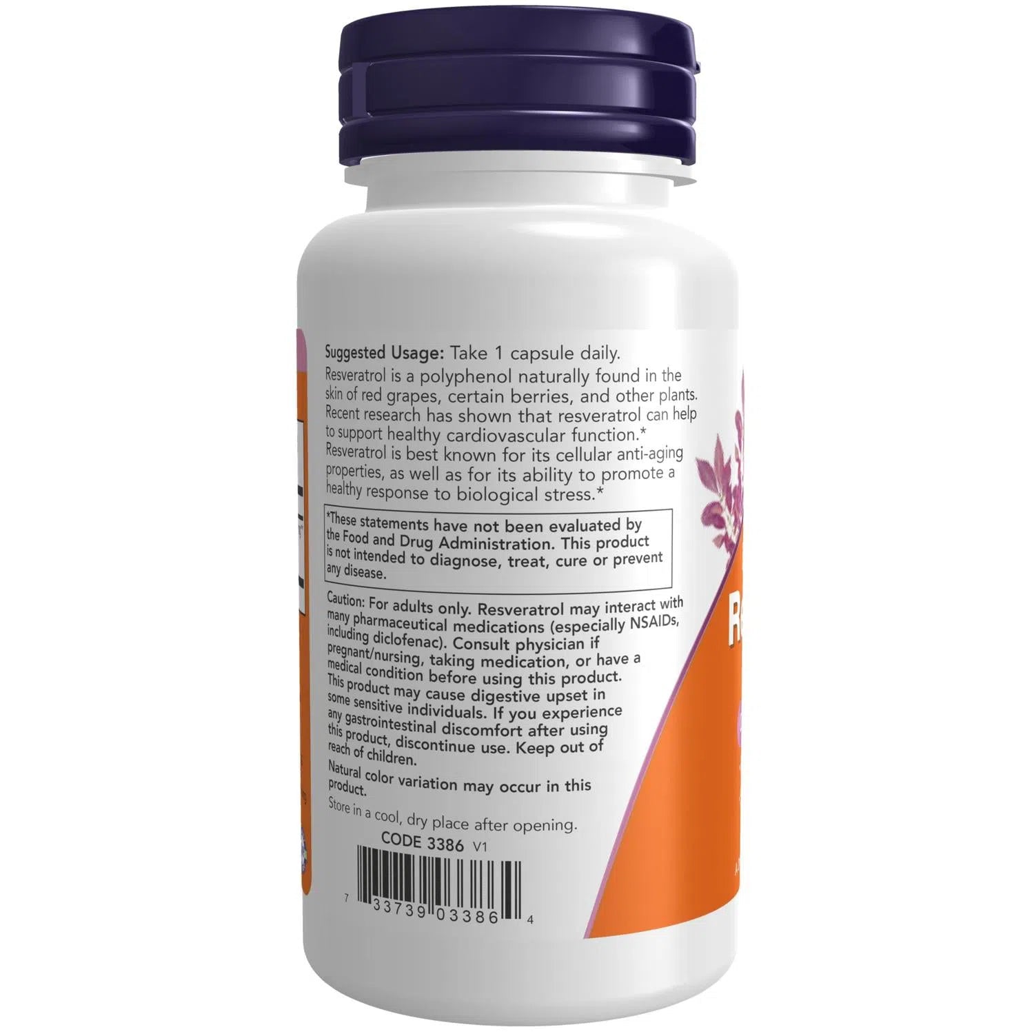 Resveratrol, máxima potencia de 350 mg, 60 Cápsulas Veg – NOW Foods-Wellu