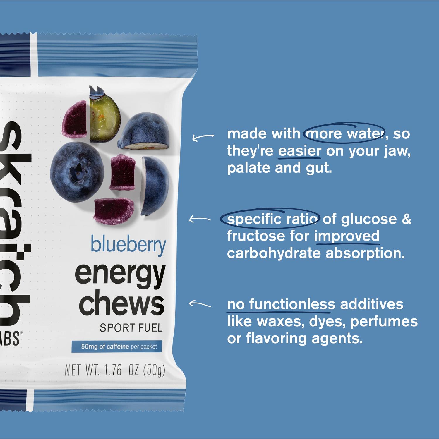 Skratch Labs Energy Chews Blueberry 50gr c/10 pz-Wellu