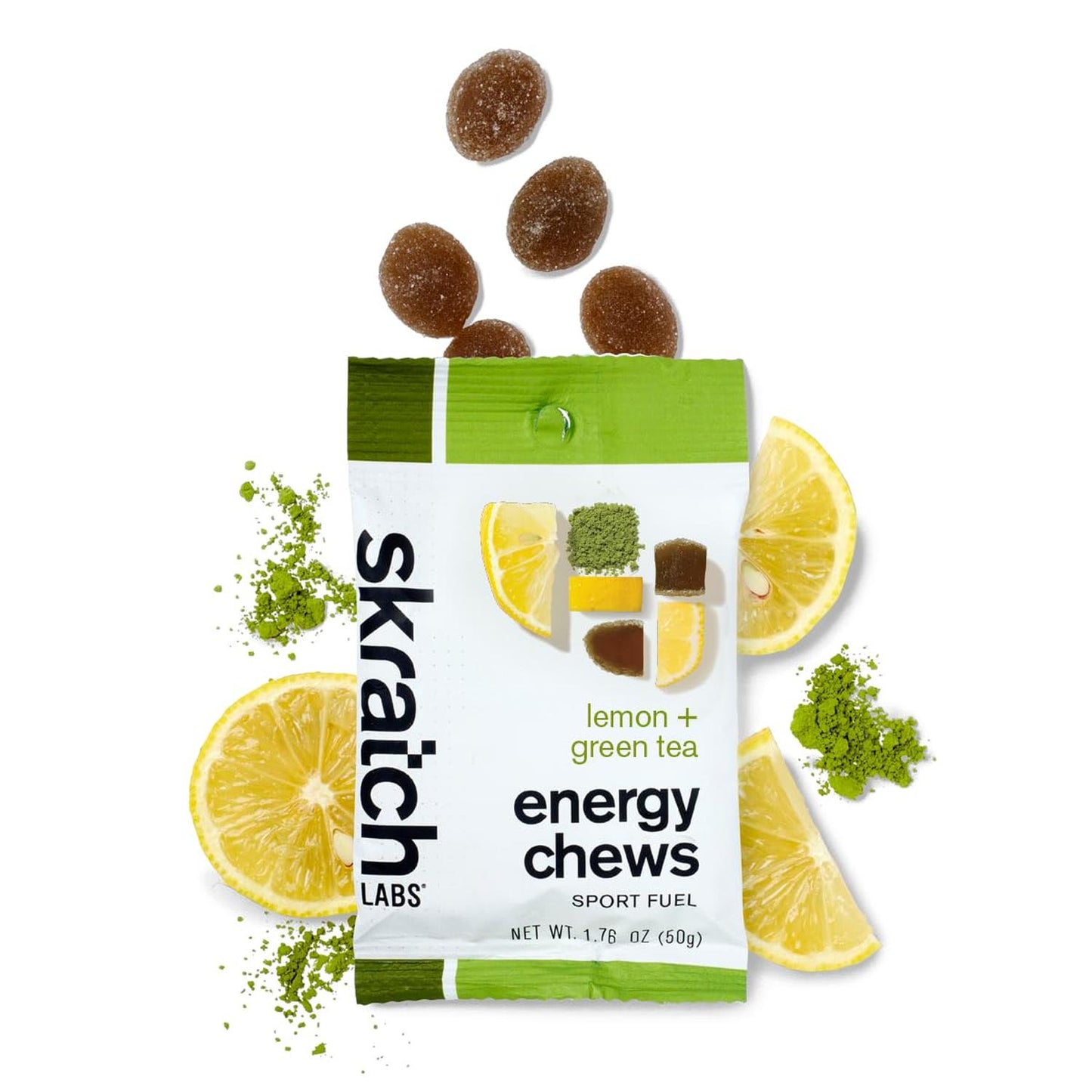 Skratch Labs Energy Chews Matcha Green Tea and Lemons 50gr c/10 pz-Wellu