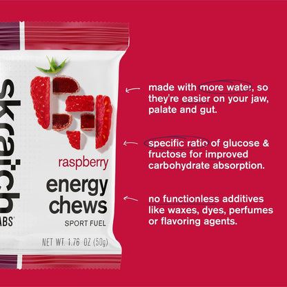 Skratch Labs Energy Chews Raspberry 50gr c/10 pz-Wellu