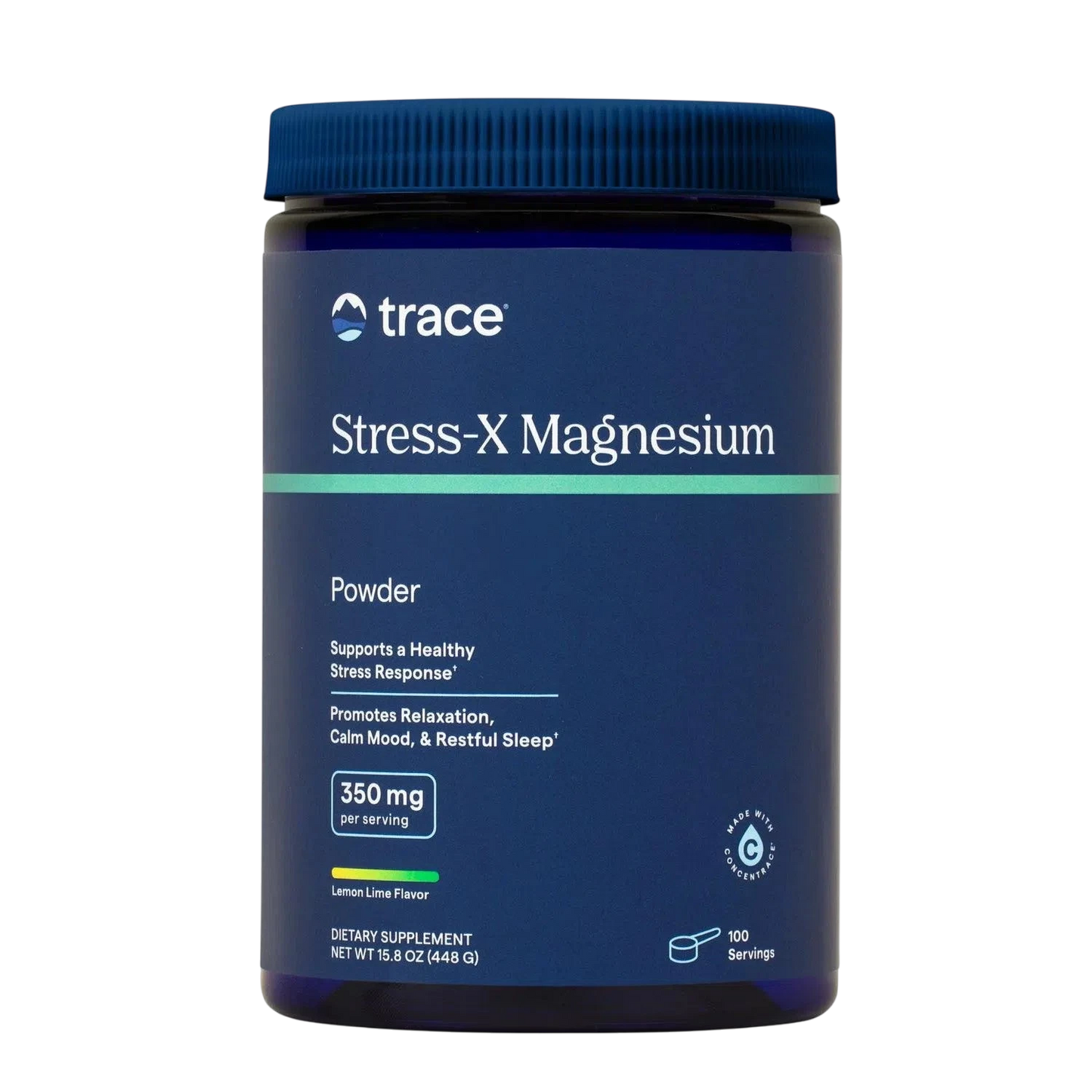 Stress-X Powder 350mg, 448gr (Lemon Lime) – Trace Minerals-Wellu