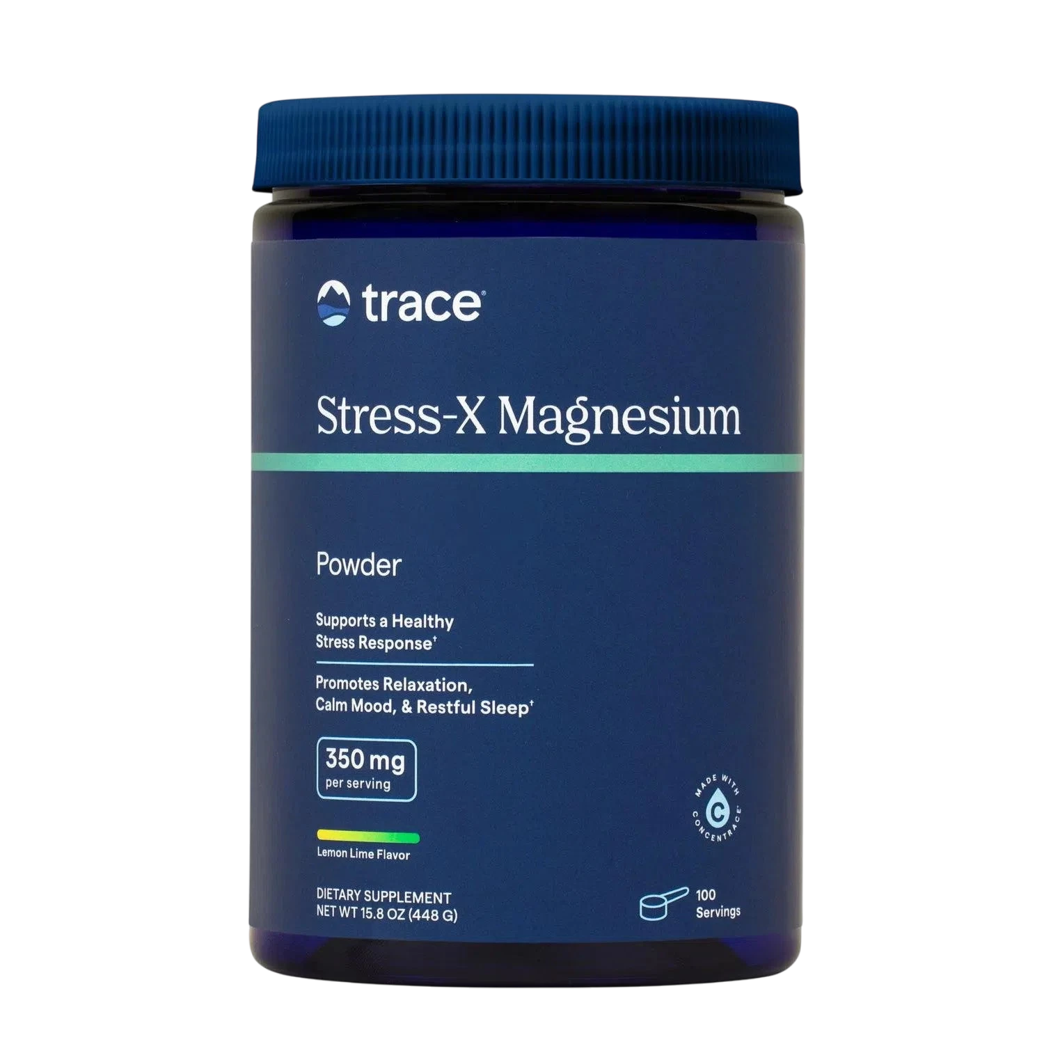 Stress-X Powder 350mg, 448gr (Lemon Lime) – Trace Minerals-Wellu