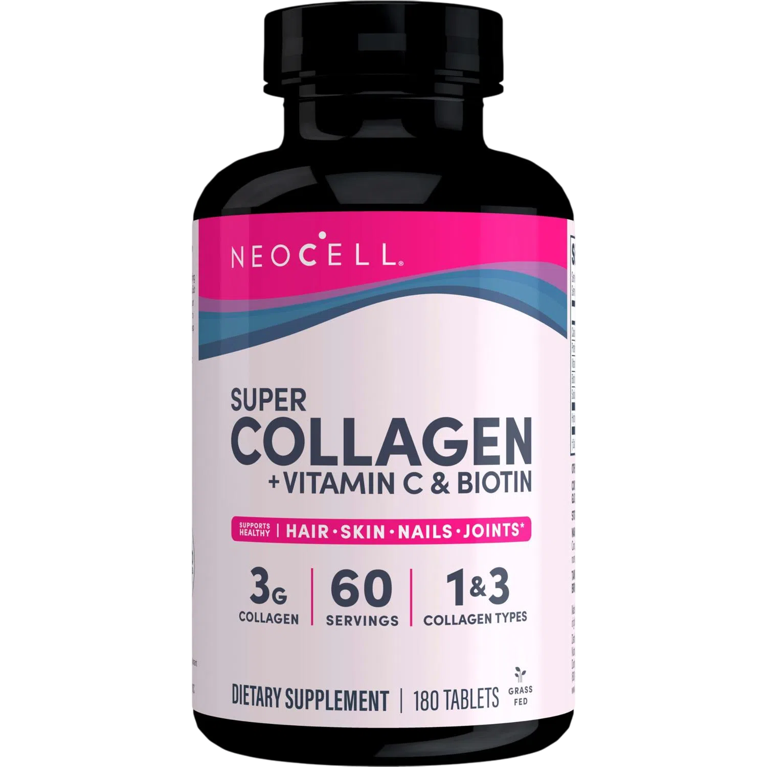 Super Collagen + Vitamin C & Biotin, 180 Tablets – NeoCell-Wellu