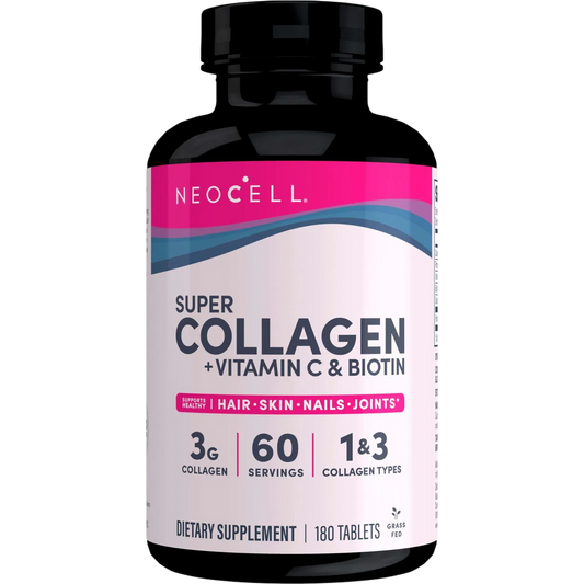 Super Collagen + Vitamin C & Biotin, 180 Tablets – NeoCell-Wellu