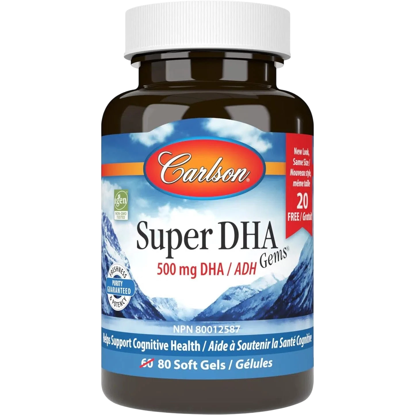 Super DHA Gems 500mg, 60+20 Sofgels – Carlson Labs-Wellu