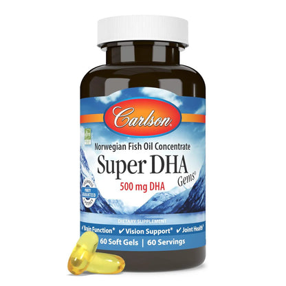 Super DHA Noruego 500mg, 60 Soft Gels – Carlson Labs-Wellu