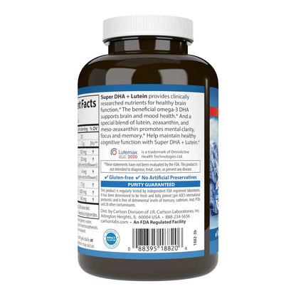 Super DHA Plus 1000mg + Luteina 20mg, 120Caps – Carlson Labs-Wellu