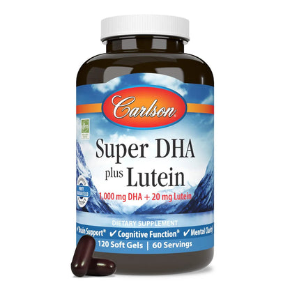 Super DHA Plus 1000mg + Luteina 20mg, 120Caps – Carlson Labs-Wellu