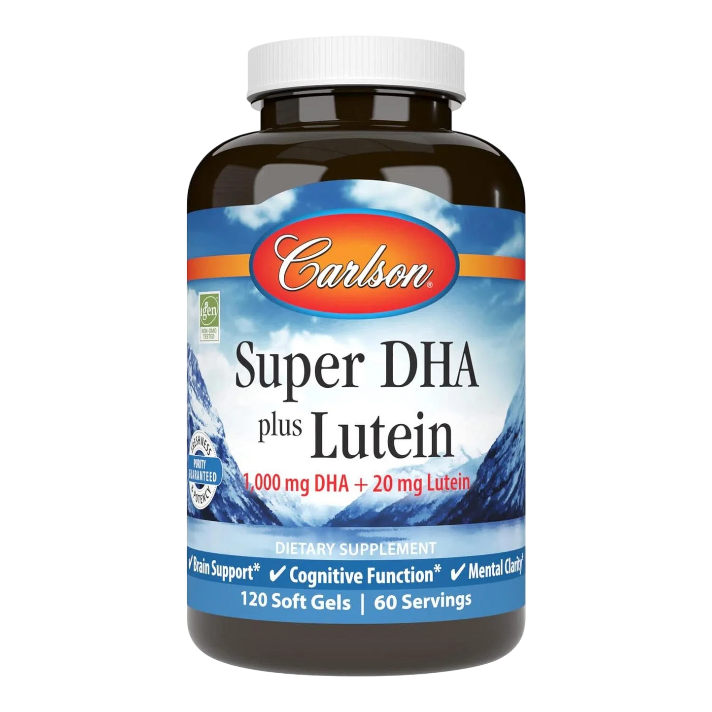 Super DHA Plus 1000mg + Luteina 20mg, 120Caps – Carlson Labs-Wellu