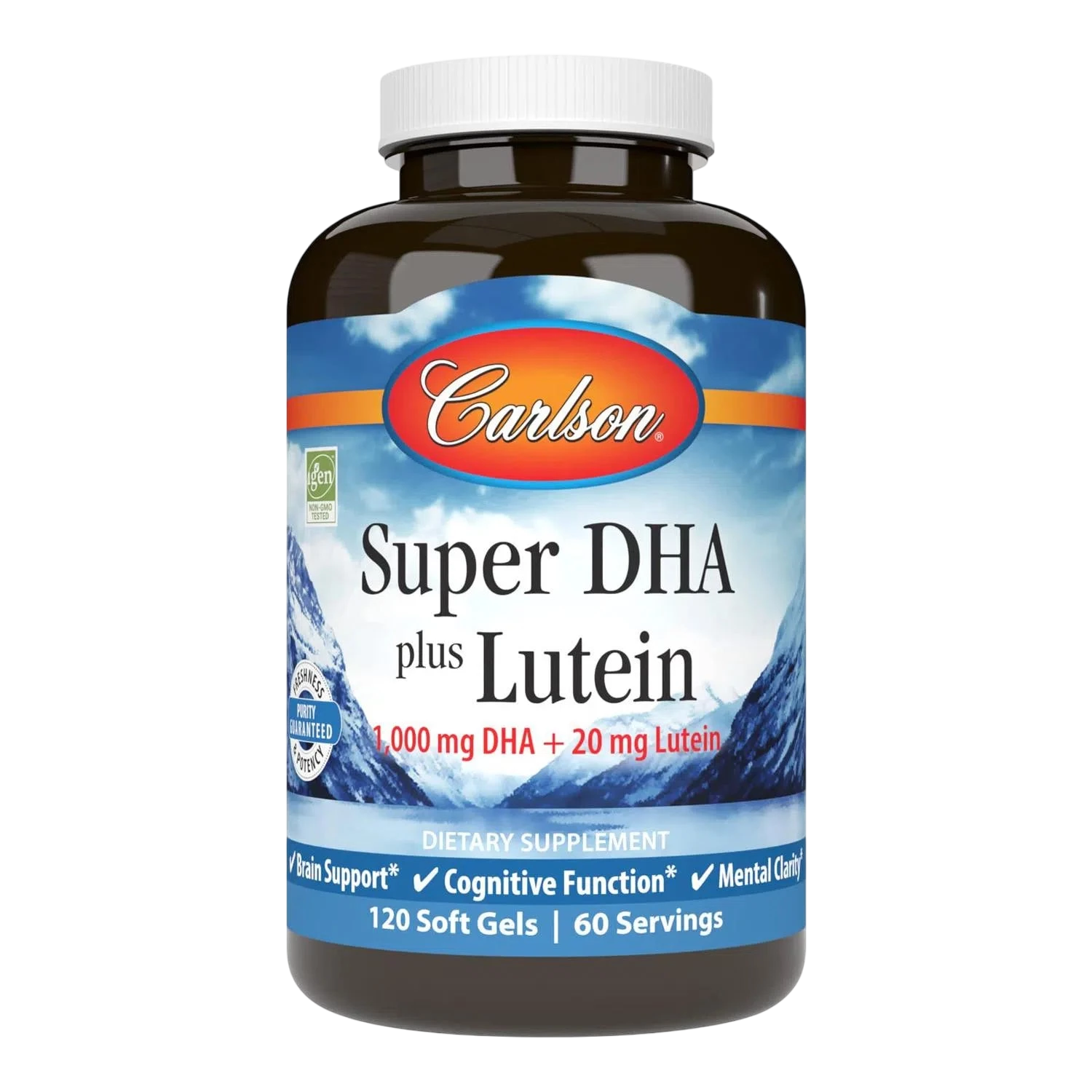 Super DHA Plus 1000mg + Luteina 20mg, 120Caps – Carlson Labs-Wellu