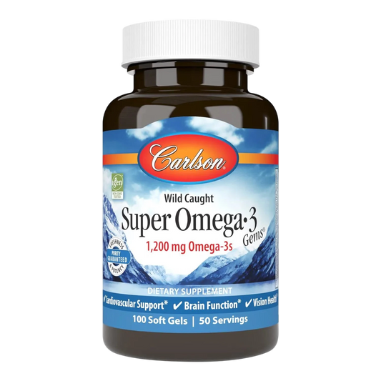 Super Omega 3 1200mg, 100 Softgels – Carlson Labs-Wellu